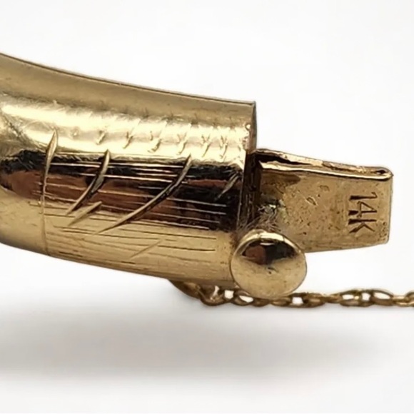 14K Gold Lapis Bangle Bracelet - Picture 16 of 16